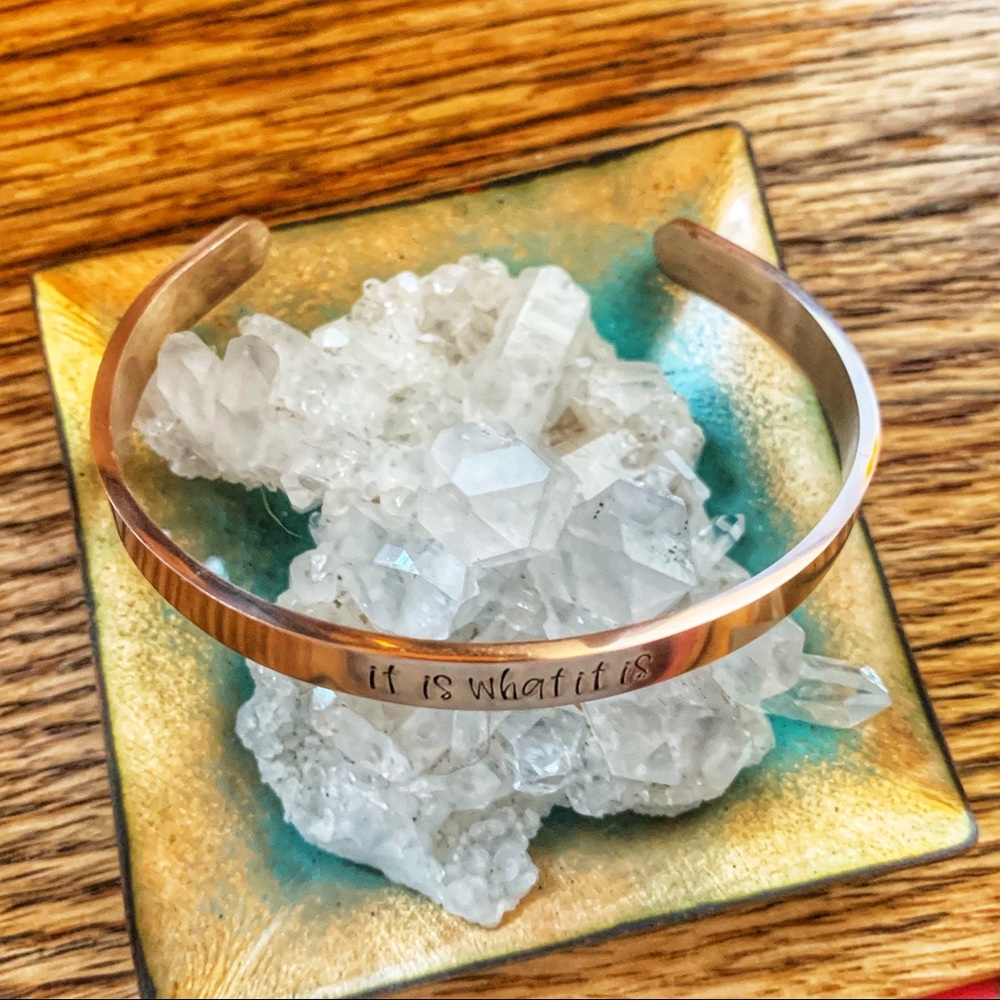 🆕 Rose Gold Stainless It Is What It Is Bracelet - Picture 2 of 2